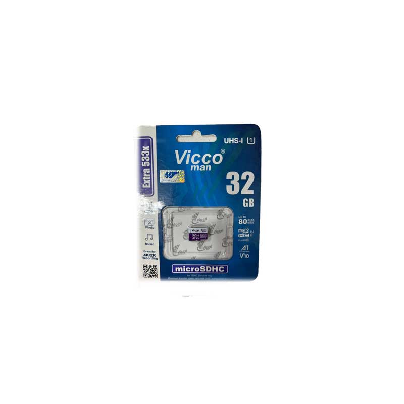 تصویری از کارت حافظه vicco man مدل EXTRA 533X ظرفیت 32 گیگ Image of vicco man EXTRA 533X 32 GB memory card www.zingco.ir