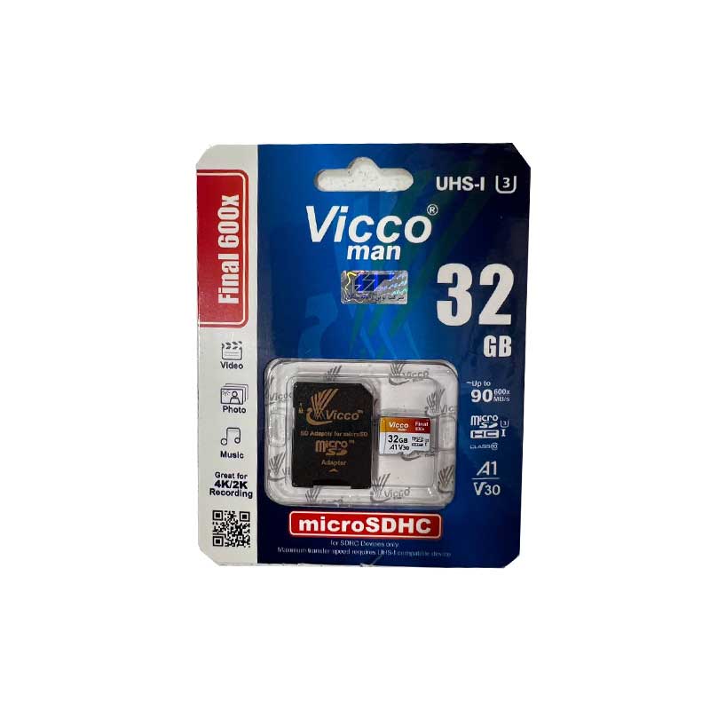 تصویری از کارت حافظه 32 گیگ با خشاب ویکو من مدل VICCO MAN FINALL600X An image of a 32 GB memory card with a VICCO MAN FINALL600X magazine www,zingco.ir